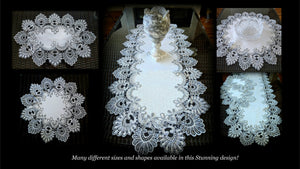 Doily Silver Gray Lace Antique White Ivory 34 Inch Table Topper