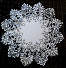 Doily Silver Gray Lace Antique White Ivory 16 Inch